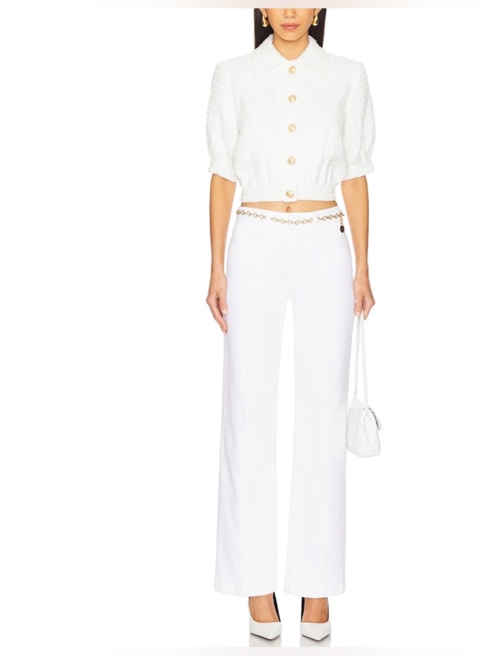 L'AGENCE Scottie White Wide Leg Jeans
